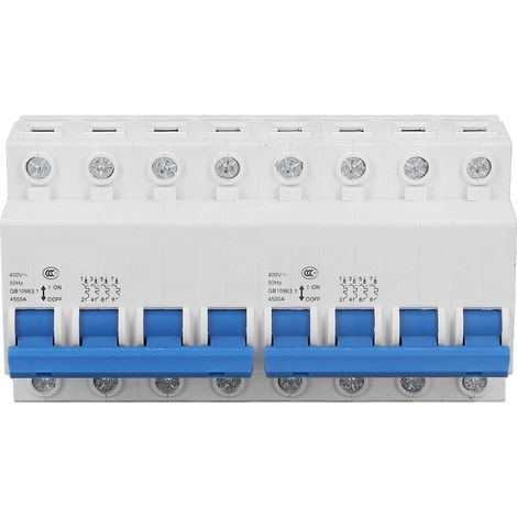 Mini-Interrupteur à Rail DIN, Commutateur Manuel de Transfert Double Alimentation AC400V 4P+4P 4500A 63A (1/5)