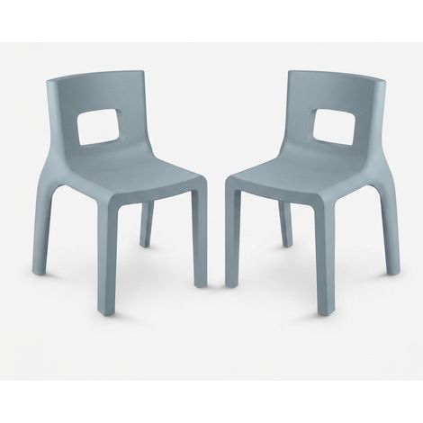 Set 2 sedie design indoor outdoor in polietilene Made in Italy Eos - Blu (1/5)