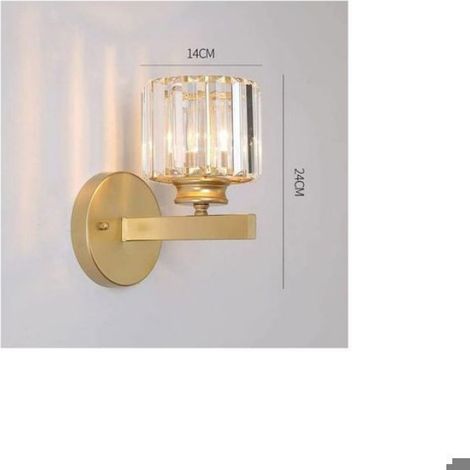 Applique murale en cristal - Nosheir - Cristal brillant - Métal doré - Douille E27 (1/4)
