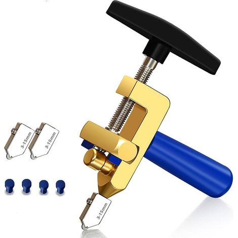 Coupe-carreaux et verre professionnel 2 en 1™  Disque en tungstène 6 mm  Coupe de précision 3-15 mm  Cadre en aluminium anticorrosion  Pour carrelage, faïence, verre et céramique  Kit d'outils de réno (1/5)