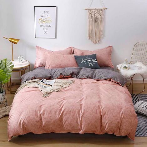 Parure De Lit - 4 Pièces - Housse De Couette 200x230 Cm - Taie D'Oreiller 48x74 Cm - Drap Plat 150x200 Cm - Polyester - Double Face - Lavable En Machine (1/5)