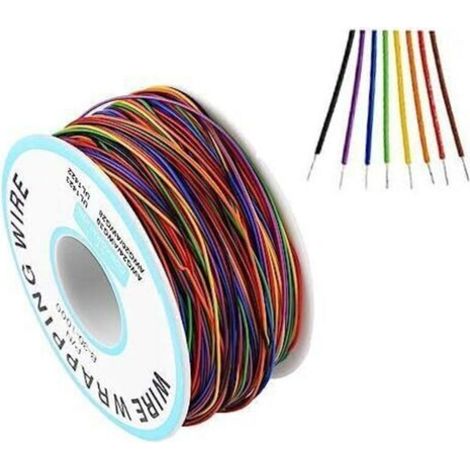 280 mètres Bell Wire Isolation Test 30AWG Cuivre étamé Câble solide Fil d'aviation résistant à haute température 8 couleurs