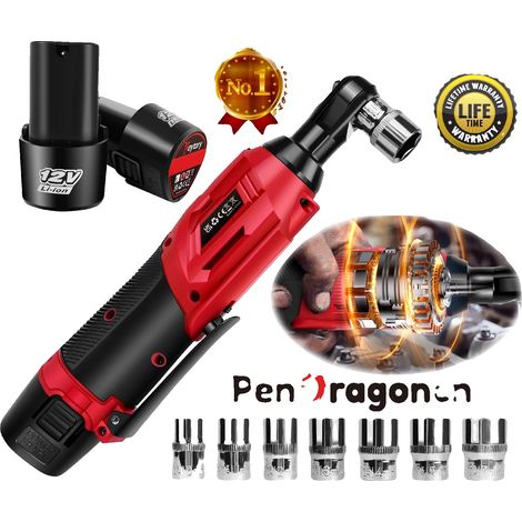 Clé à cliquet électrique, design compact, moteur puissant, ROUGE (1/2)