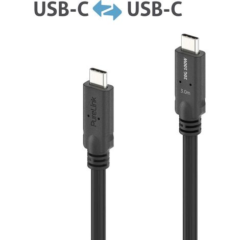 PureLink PI6600-030 cable USB USB4 Gen 2x2 3 m USB C 20 Gbit/s 100 W Negro