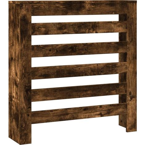 Cache-radiateur en chêne fumé, 78 x 20 x 82 cm, bois d'ingénierie (1/5)