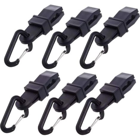 Lntyq 6 Stück Camping Karabiner Tarp Clip Tarp Clip Set Plane mit Clip für Campingzelt, wiederverwendbares Zeltclip-Zubehör für Outdoor-Camping-Aktivitäten
