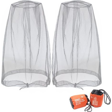 Red Mosquitera Para La Cabeza - Malla Fina 522 Agujeros Pulgada Cuadrada - Ajuste Con Cordón En El Cuello - Para Adultos Y Niños - 1 Unidad (1/5)