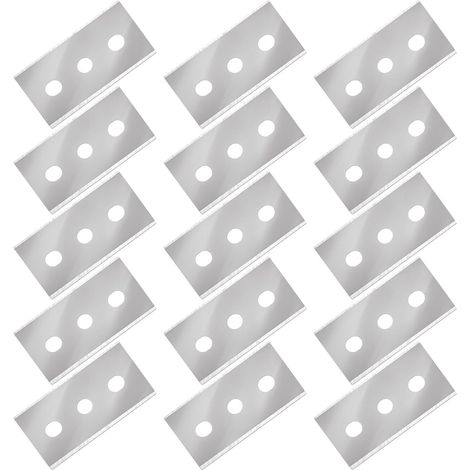 Lot de 15 lames de rechange pour grattoirs de plaque de cuisson - 42 x 22 mm - compatibles avec les plaques vitrocéramiques, en verre ou en inox - couleur argent