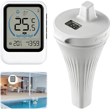 Thermomètre de piscine numérique sans fil étanche avec écran LCD pour piscine, étang, jacuzzi, aquarium (1/5)