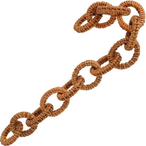 Chaîne Décorative Anneaux Ronds Rustiques en Rotin Tissé Style Chaleureux Marron pour Décoration D'intérieur pour Chambre et Appartement (1/5)
