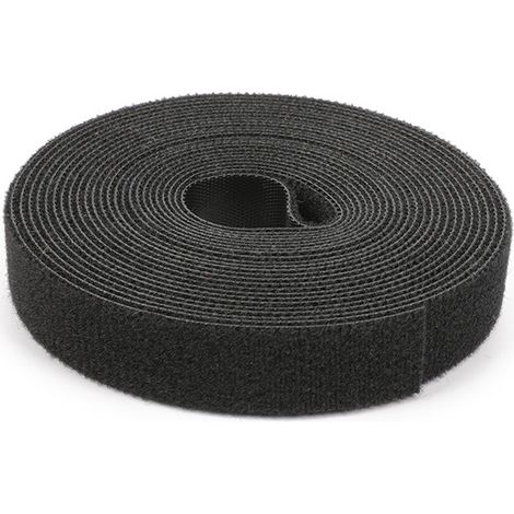 Sangles de Câble,Attaches de Câble 5M, Bande Réutilisable, Serres cables Ruban de Fixation Bande à Crochet Boucle Auto-Agrippant Organisateur pour Cordes et Câble Electrique(Noir) (1/5)