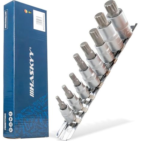 XZN Socket Set M4 M5 M6 M8 M10 M12 M14 M16 1/2 3/8 1/4 Chrome Molybdenum Steel Multi-Tooth Socket Set (1/2)