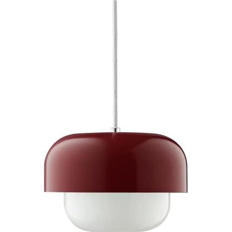 Lampada dyberg larsen Haipot rosso scuro 23 cm vetro metallo