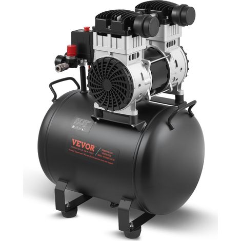 Compresseur d'Air sans Huile, Réservoir Acier 40 L, 1,25 kW, 5,3 CFM 90 PSI, Pression Max 125 PSI, Compresseur Silencieux Portable pour Réparation Automobile, Gonflage Pneus, Peinture Pistolet (1/5)