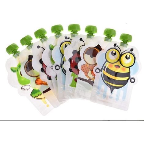 Gourde Compote Enfant Reutilisable - - 8pcs - Purée faite maison - Capacité 150ml-Ywey (1/4)