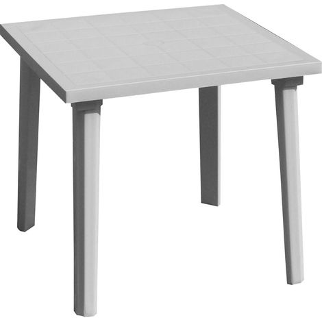 Tavolino da Giardino 80x80x72 cm in Resina Bauer Bianco