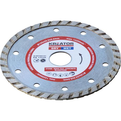 Discos de diamante turbo universales - Calibre 22,2 mm 1 disco 125 mm 2,2 mm KREATOR (1/2)