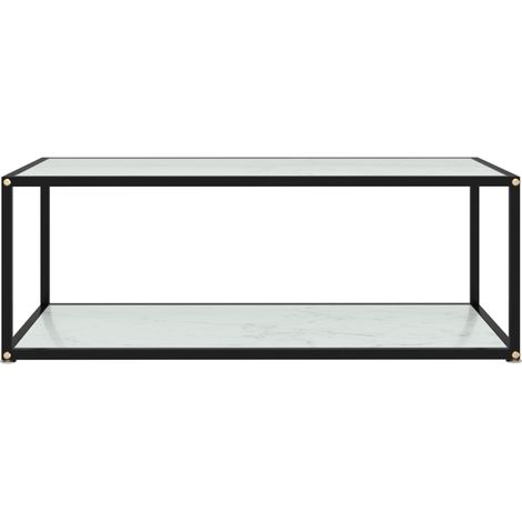 Maison Exclusive - Couchtisch Weiß 100x50x35 cm Hartglas