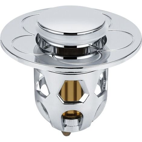 Tapón universal para bañera, desagüe emergente para lavabo, de acero inoxidable, plateado, 9 x 6,5 cm (1/3)