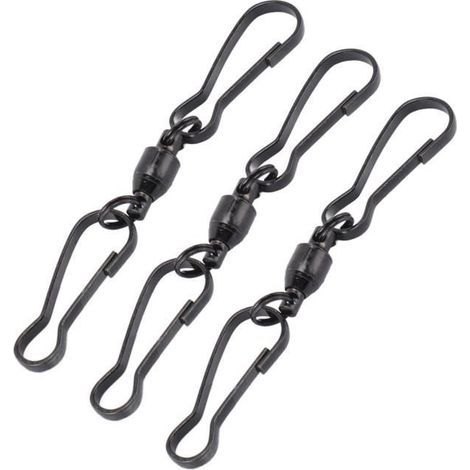 20 pcs Wind Chime Hooks Stainless Steel Windsock Clips 360 Degree Rotation Double Clip Desk Black (1/4)