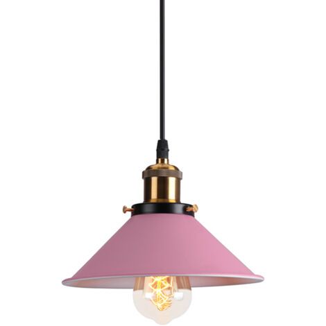 royaluxe- Lampe À Suspension Rétro Lustre Vintage Rose Ø22CM Plafonnier Industriel Lampes Suspendues Modernes Pour Restaurant Loft Cuisine Café E27 (1/5)