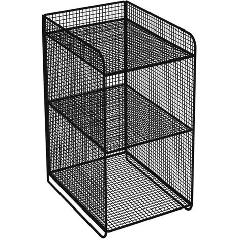 Étagère de rangement en métal robuste, étagère latérale, support d\'extrémité de Table pour chambre à coucher, noir (1/5)