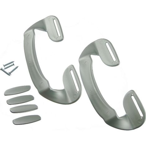 2 X Servis Universal Silver Plastic Fridge Freezer Door Grab Handle (1/2)