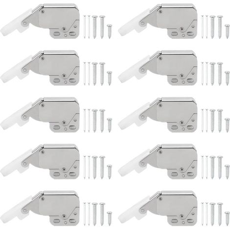 10 Pièces Serrure d'Armoire à Ressort Mini Loquets Tactiles Mini Latch Fermeture de Placard Fermeture à Ressort Porte d'Armoire avec Vis Latch Loqueteau à Ressort pour Penderies (1/5)