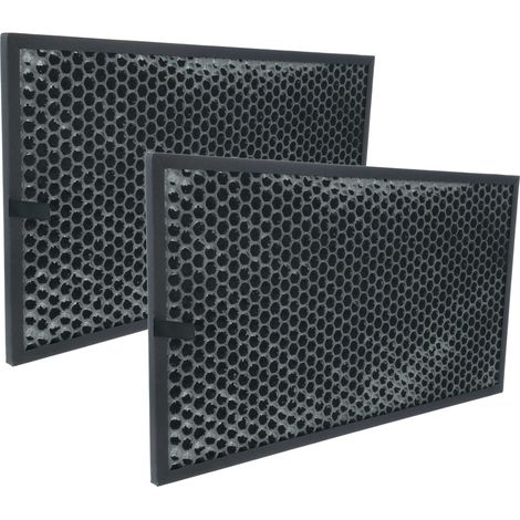 vhbw 2x Filtro ai carboni attivi sostituisce Sharp FZ-C70DFE, FZ-C70DFU per purificatore d'aria - filtro dell'aria nero