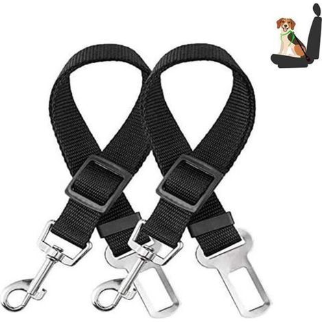 Cintura di sicurezza per cani da auto - Pettorina universale per cani da auto - Cintura di sicurezza per cani resistente, antistrappo e regolabile da 50 a 90 cm - 2 pezzi (1/4)