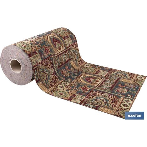 ROLLO DE ALFOMBRA DISEÑO EGIPCIO 50% ALGODÓN  50% POLIÉSTER 50 CM X 15 M (1/4)