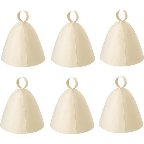 Lot de 6 bonnets de sauna en feutre, bonnets de bain en laine russe, bonnets Banya pour hommes et femmes (1/5)