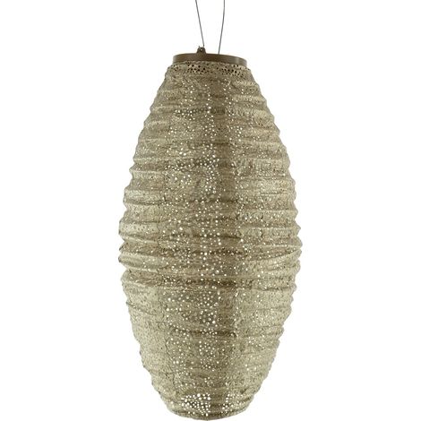 LUMIZ Lampion Solarlampe Long Oval 20 Paisley Gold goldfarben Ø 20 cm - Tyvek® (1/5)