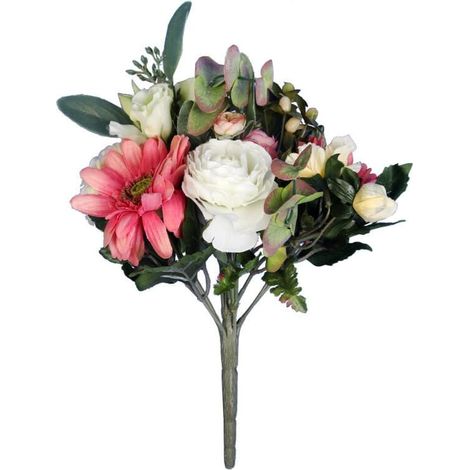 Elegante bouquet artificiale di rose e gerbere, 30 cm (1/3)