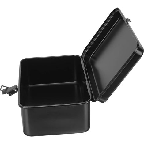 Boîte à Outils en Fer Noir Portable Fermeture pour Rangement Pièces D’atelier et Vis, Usage Maison ou Travail, Format Compact, Finition Résistante à Rouille (1/5)