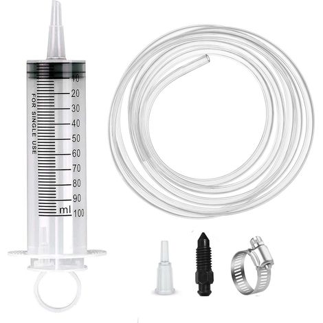 Kit de purge de freins, kit de purge de freins disque hydrauliques, kit de purge de freins pour moto comprenant une seringue 100 ml (1/5)