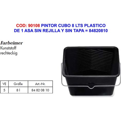 Secchio per pittore 8 litri in plastica 1 manico senza griglia senza coperchio