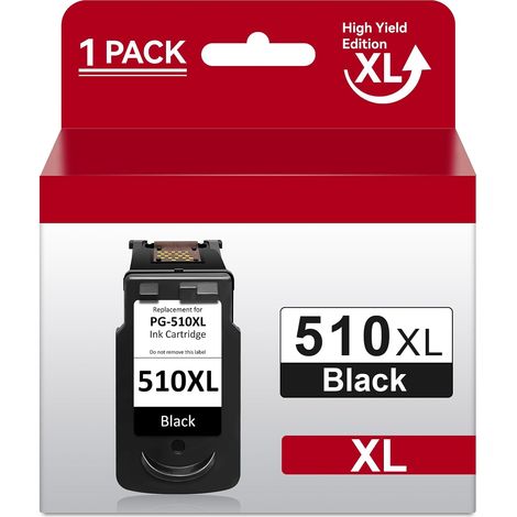 510 XL Noir Cartouches d'encre Remanufacturées pour Cartouches Canon 510 Noir, PG-510XL pour Canon Pixma MP280 MP495 MP230 MP250 iP2700 MP252 MP270 MP240 MP490 (1/5)