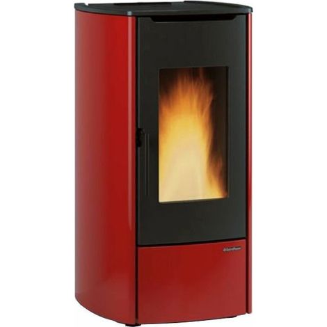 Estufa de pellets Marina Idro 11 acabado Burdeos 55×60 h104 cm 4,2‑14,8 kW Depósito de 20 kg – Extraflame