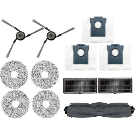 Kit d'accessoires pour aspirateur robot Bot X40 Ultra : brosse principale en caoutchouc, brosse latérale coupe-cheveux, filtre et chiffon de nettoyage. (1/5)