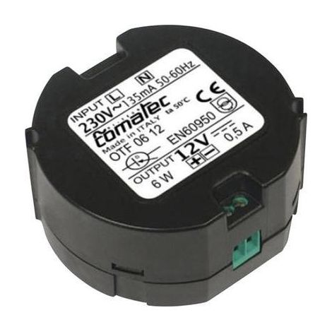 ALIMENTATORE IN MINIATURA PER SCATOLE DI DERIVAZIONE COMATEC OTF/06.12RA 12 V/DC 6 W 1 PZ