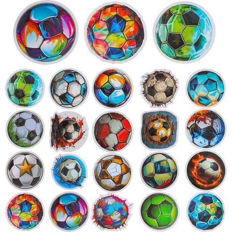 Lot de 50 Autocollants de Football en Papier Coupe Monde Design Unique, Faciles à Coller, pour Décoration DIY sur Bouteilles D'eau (1/5)