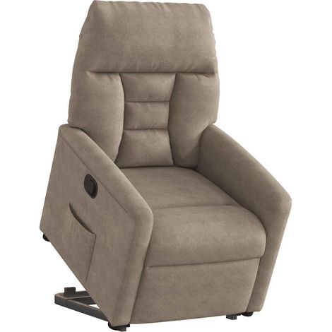 vidaXL Fauteuil inclinable taupe tissu microfibre (1/5)