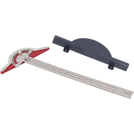 Règle de bord, rapporteur, équerre en T en alliage d'aluminium, règle de bord pour menuisiers, étudiants, architectes et designers, 38 cm (15 pouces). (1/5)