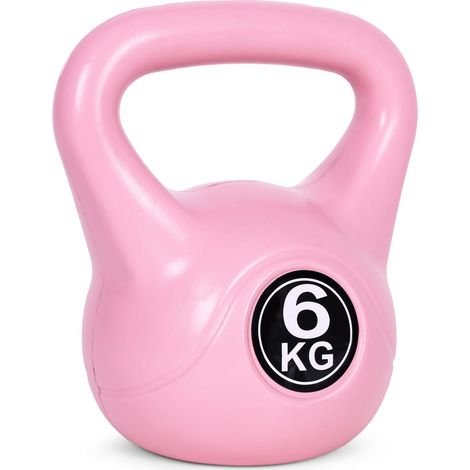Kettlebell 6 kg for exercise, dumbbell, weight ball, fitness load, pink, ModernHome (1/5)