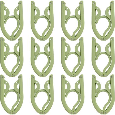 Lot de 12 Cintres, Pliable, Voyage, Antidérapant, Plastique, Adulte et Bébé (1/5)