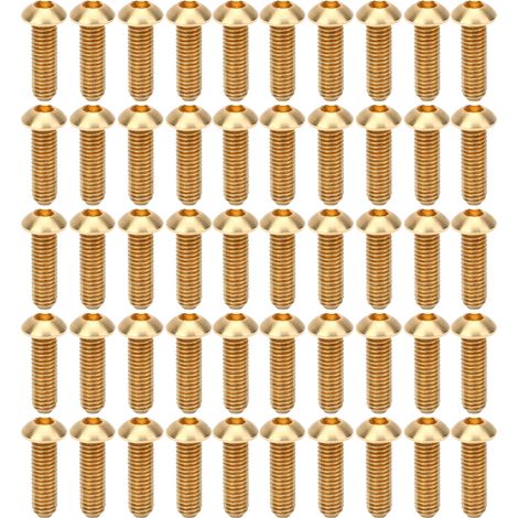 Vis À Six Pans Creux Ronde - Cuivre Pur - M6 - Pour Applications Industrielles Et Quincaillerie - 50 Pièces (1/5)