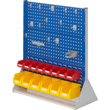 Kappes ®RasterPlan Stellwände doppelseitig Größe 3 - 4x Lochplatten 2x Schlitzplatten 1x Zubehörsortiment 29-teilig Enzianblau RAL 5010