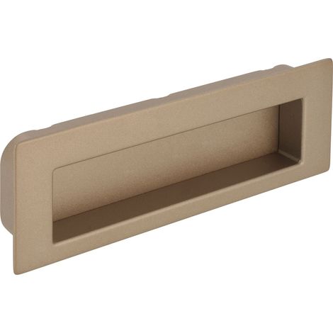 Siro Muschelgriff Nicola B 112 - Zinkdruckguss champagner - Einlassmaß 106,5x31mm - Griffmulde für Möbel und Schubladen