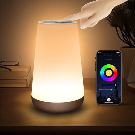 Lampe de chevet, veilleuse LED tactile avec télécommande pour chambre, chambre de bébé et salon (1/5)